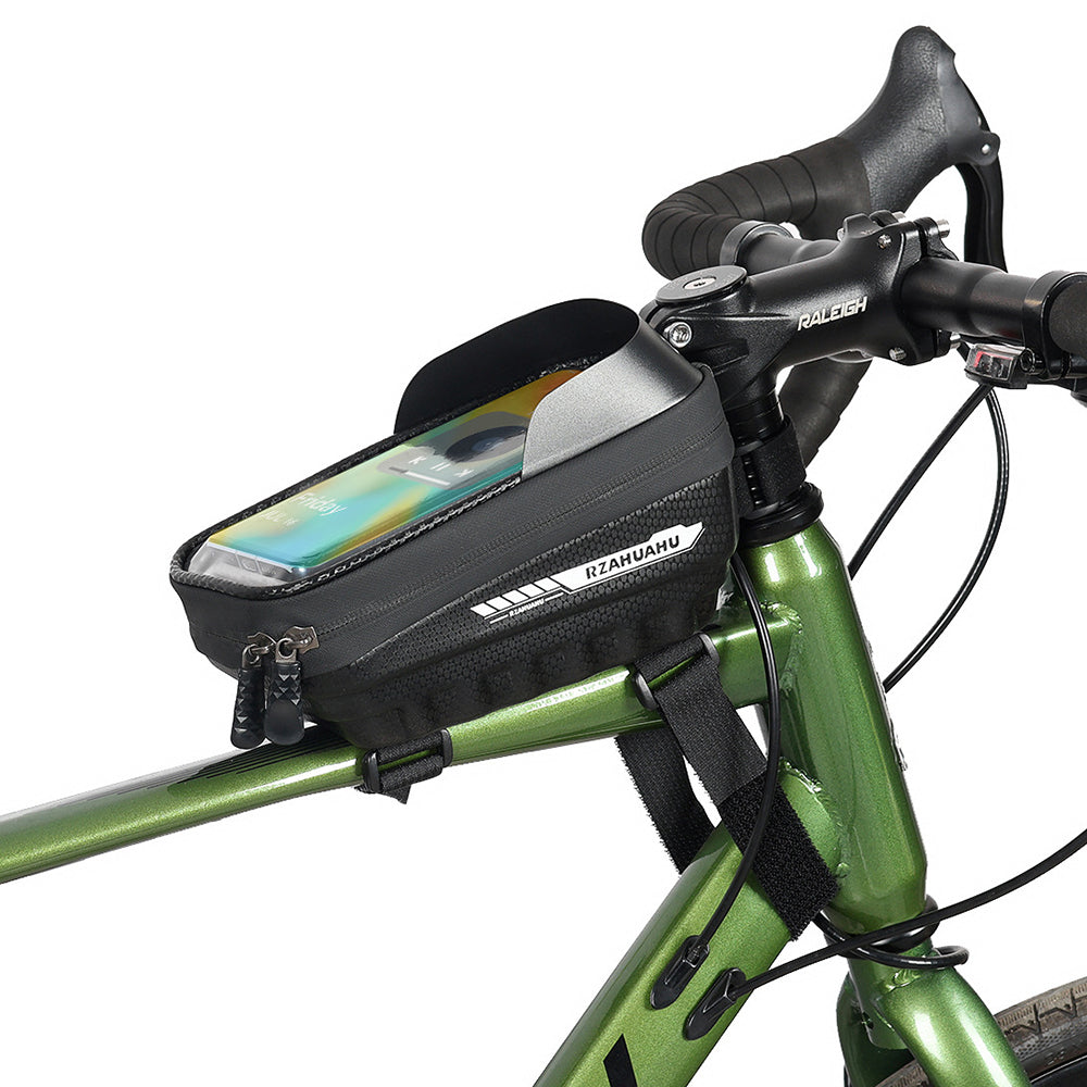 RZAHUAHU YA347-3 PU Bike Frame Bag TPU Touch Screen Cell Phone Holder Bicycle Top Tube Pouch RZAHUAHU YA347-3 PU Bike Frame Bag TPU Touch Screen Cell Phone Holder Bicycle Top Tube Pouch